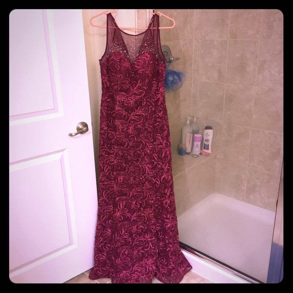 Illusion neckline gown